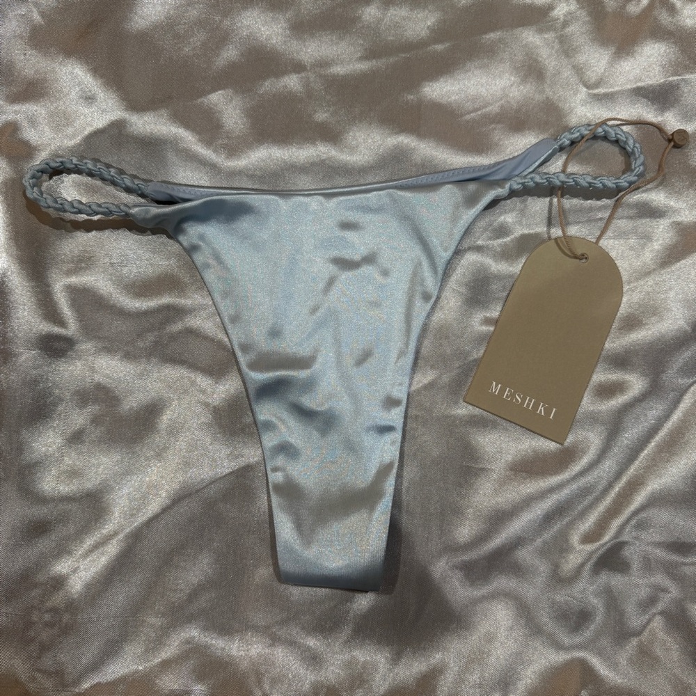 Meshki Melina Braided Bikini Bottoms Arctic Blue - Picture 4 of 10